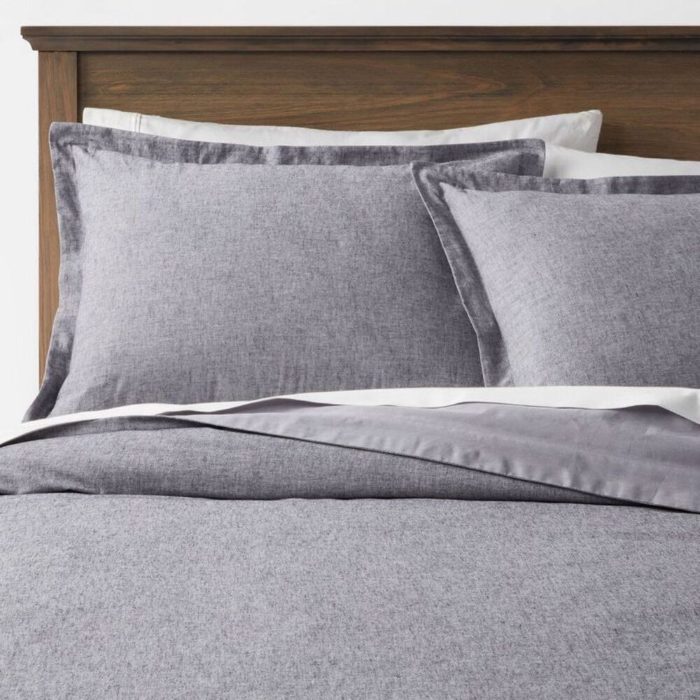 Threshold - Twin/Twin Extra Long Cotton Linen Chambray Duvet C Navy